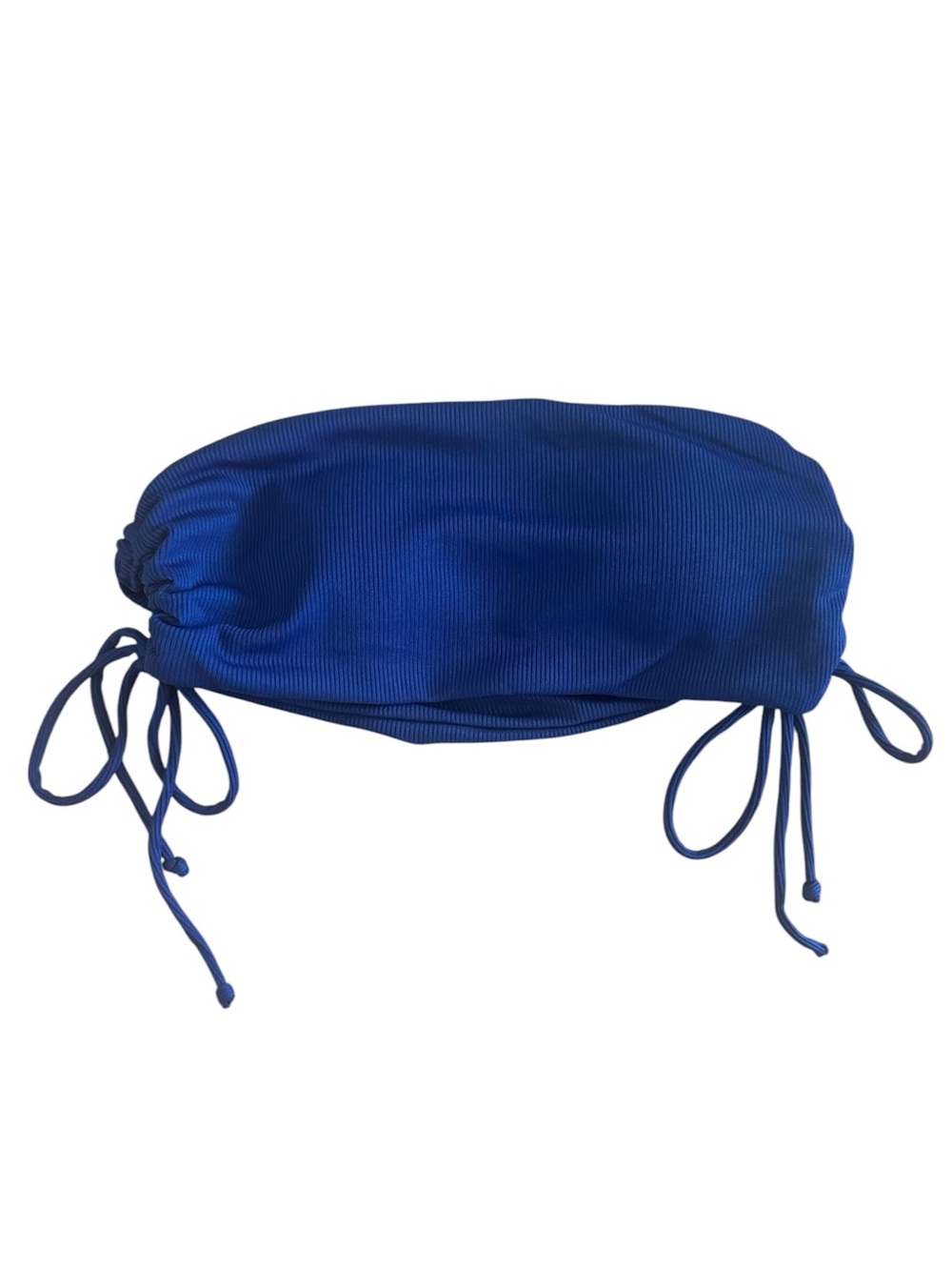Blue Ribbed Tube Top w/ Removable Inserts (S)